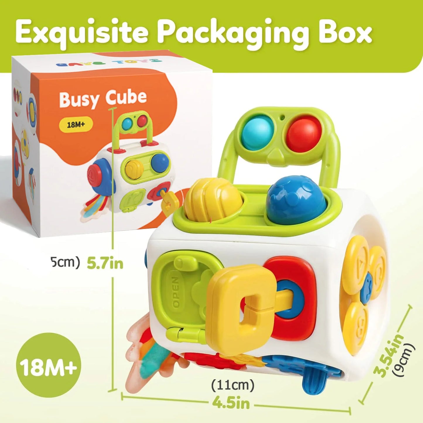 Busy Cube Toys for Toddler Sensory Activities Busy Board Early Educational Learning Travel Toys Gift for Kids