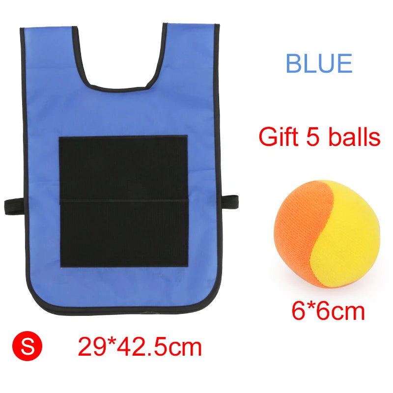 Children Sticky Ball Vest Toy with 5Balls Adhesive Outdoor Sports Physical Exercise Game Props Parent-child Interaction TMZ