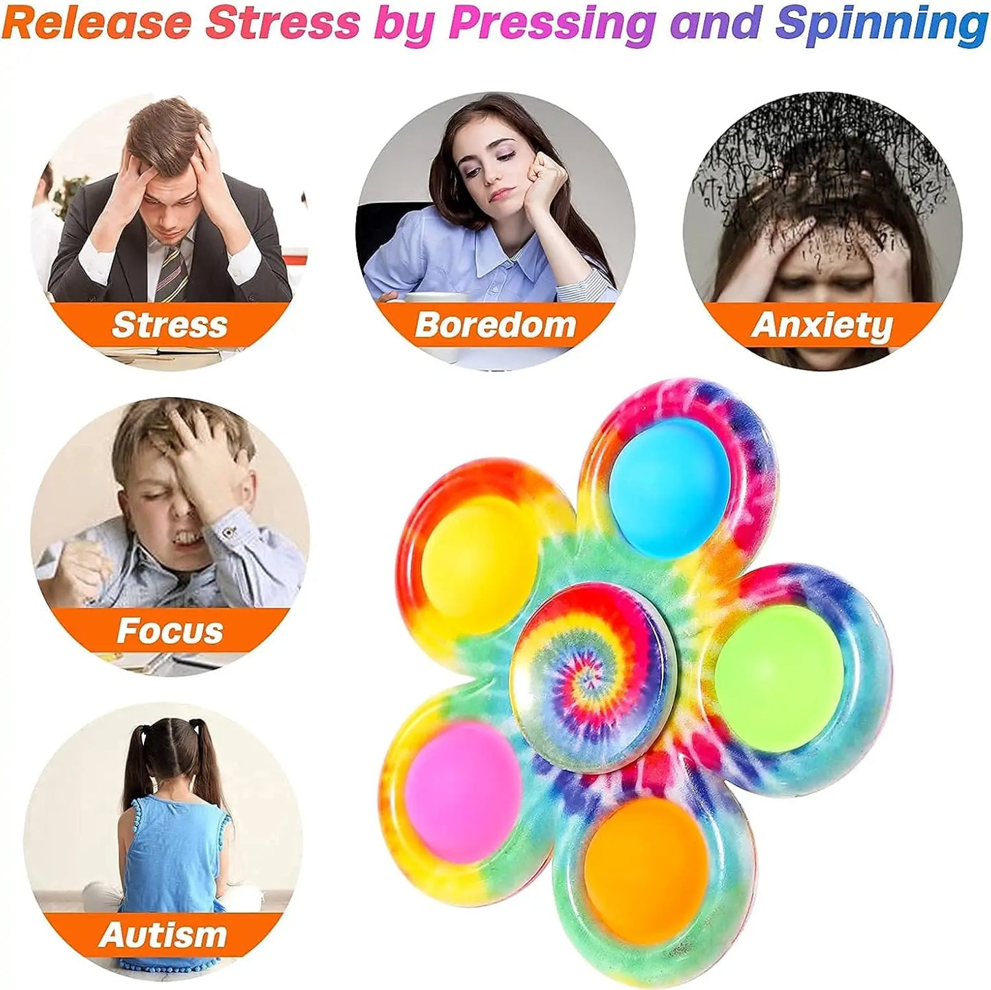 Fidget Spinner Toys Pops Finger Sensory Anxiety Stress Relief Toys ADHD Autism Treasure Box Toys