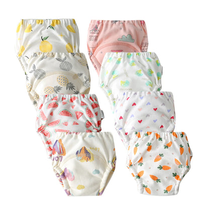 8pcs/6pcs Washable Baby Potty Training Pants Reusable Toilet Trainer Panty Reusable Cloth Diaper