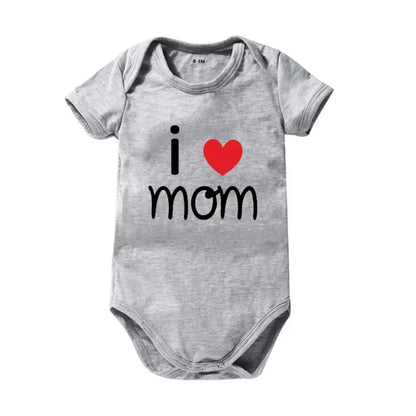 Pure Cotton I Love Mom Newborn Rompers  I Love Dad Baby Romper Twins Matching Bodysuit Summer for 0-24 Months Baby Clothes