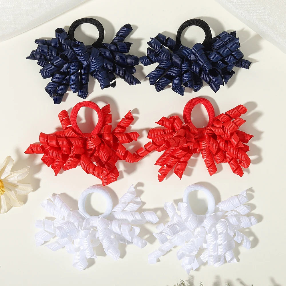 6Pcs Trendy Firework Hair Ties Rainbow Curly