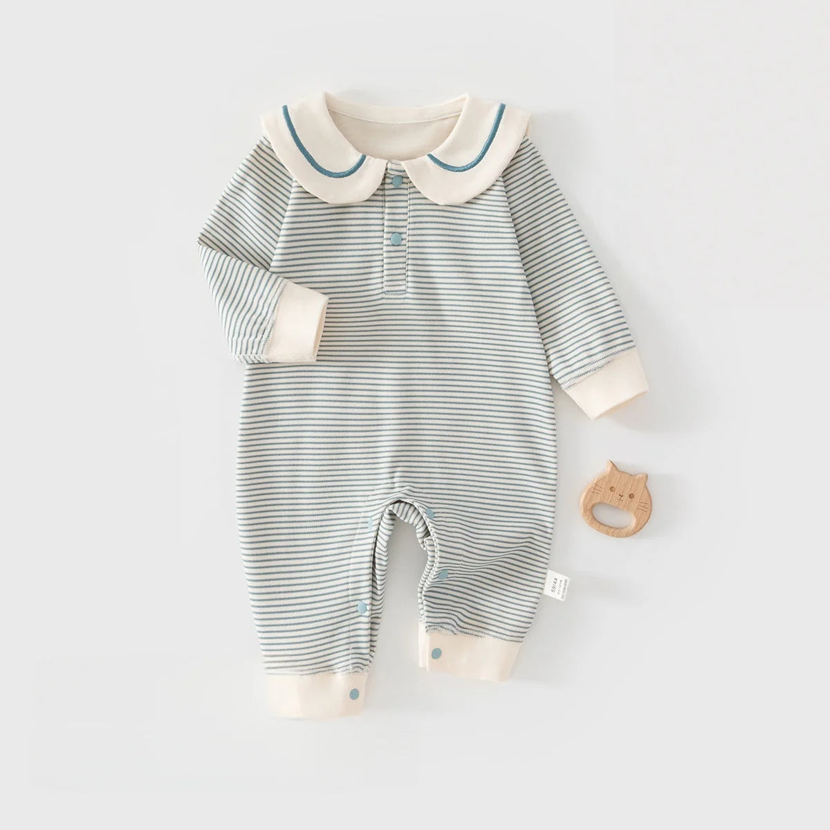 Spring Cotton Newborn Jumpsuit Baby Bodysuits and One-pieces 0-24M Boys Girls Sailor Collar Stripe Soft Romper