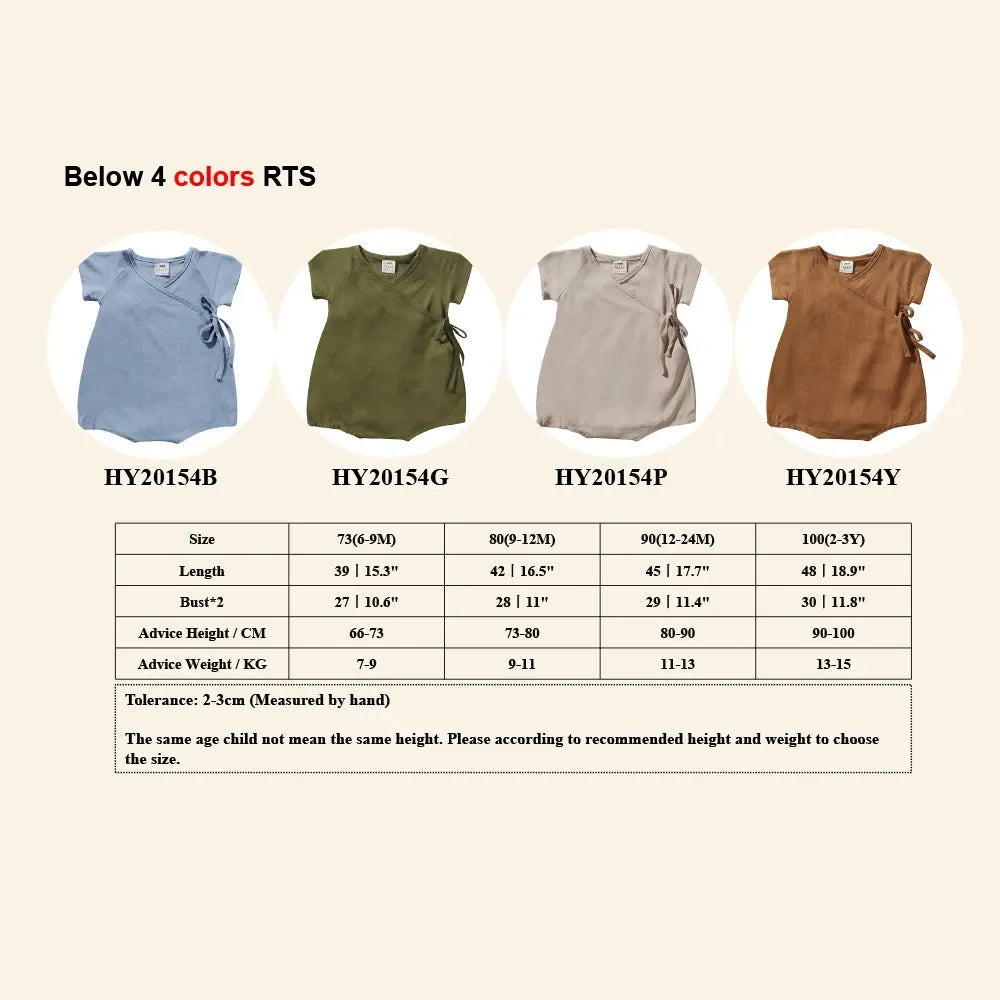 2026 Summer Newborn Baby Romper Cotton Short Sleeve Clothes Toddler Boys Girls