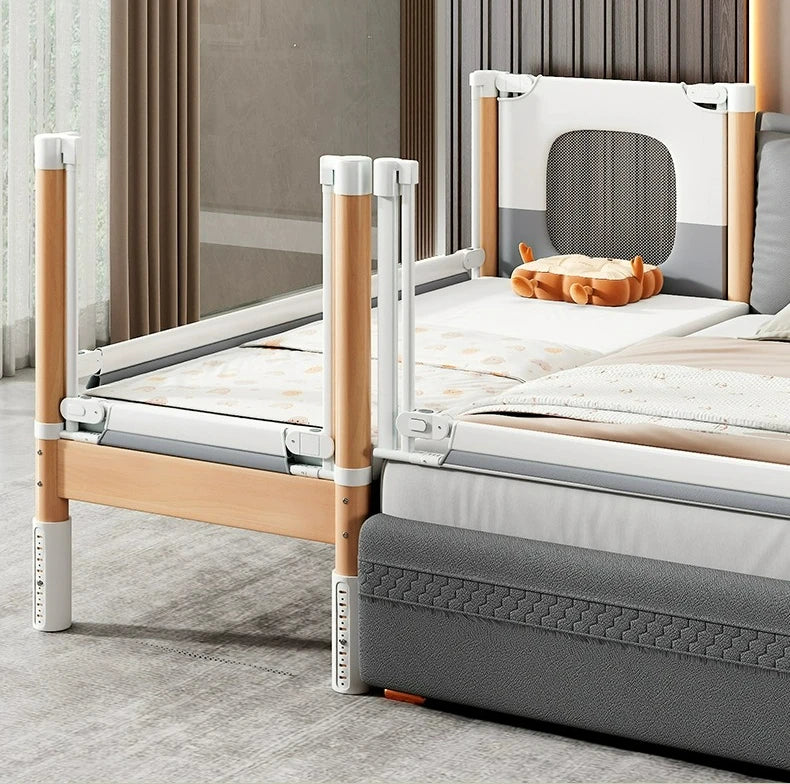 Customizable Splicing Crib Solid Wood Widened Bedside Flat Bed Seamless Liftable Guardrail Baby Children's Bed