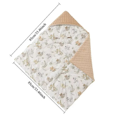 Baby Safety Seat Basket Blanket for Newborn Doudou Fleece Quilt Swaddle Wrap Windproof Hooded Swaddling Blankets Stroller Cover