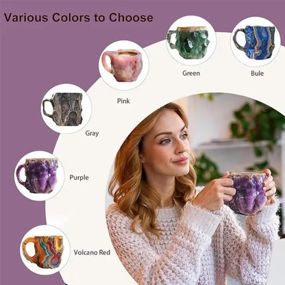 1PC Multi-Colored Mineral Crystal Coffee MugNatural Mineral Crystal Mug Colorful Crystal Christmas Mugs,Christmas Gift New