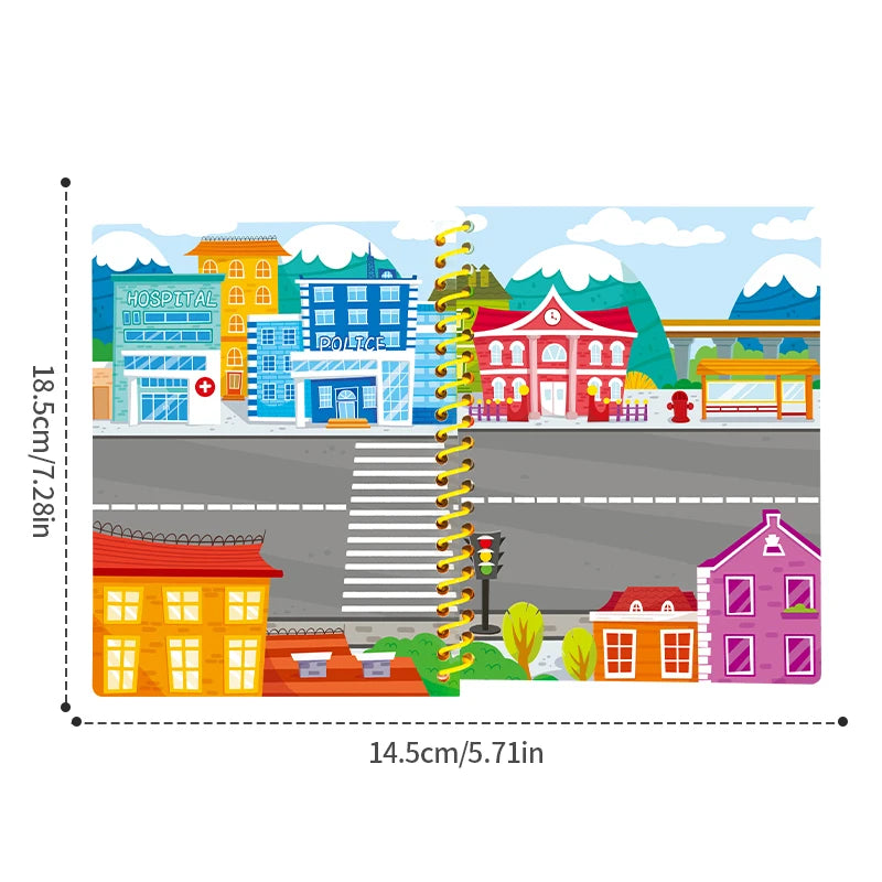 Children Reusable Jelly Sticker Book Creative Multi-Theme Cartoon Stickers Portable DIY Montessori Book Sticker Toy for Kids