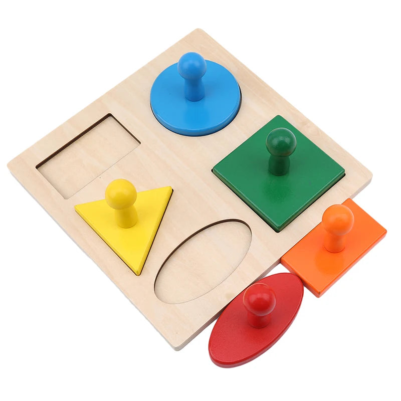 Puzzle Toys Wooden Geometric Shapes Sorting Math Colorful Preschool Learning Educational Game Baby Toddler Toys