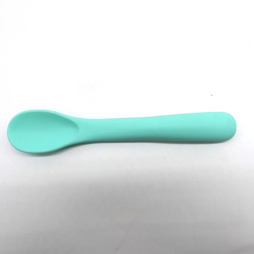 1/3Pcs/Set Soft Silicone Baby Training Spoon Fork Set BPA Free Kids Safety Non-Slip Tableware Infant Toddler Feeding Accessories