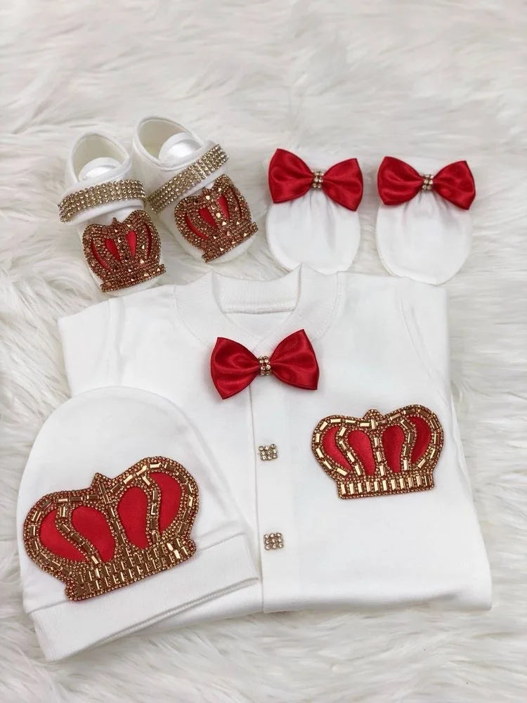 Onesie Baby Girl Crown Purple Home Coming Outfit Layette Jewels set Baptism Take Me Home Outfit Baby shower gift Newborn Gifts