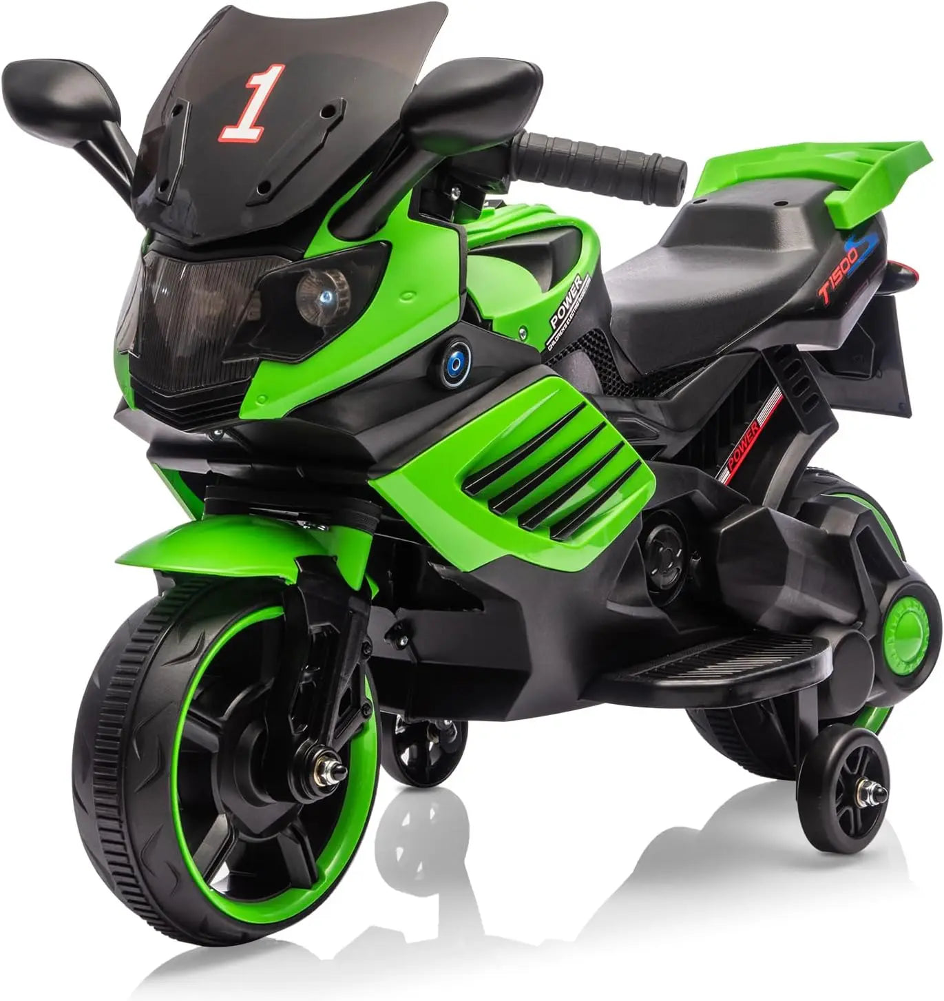 Kids Ride On Motorcycle, 6V Electric Motorcycle, w/Horn, Headlight, Music, Training Wheels, Ride On Toys for Kids Boys Girls