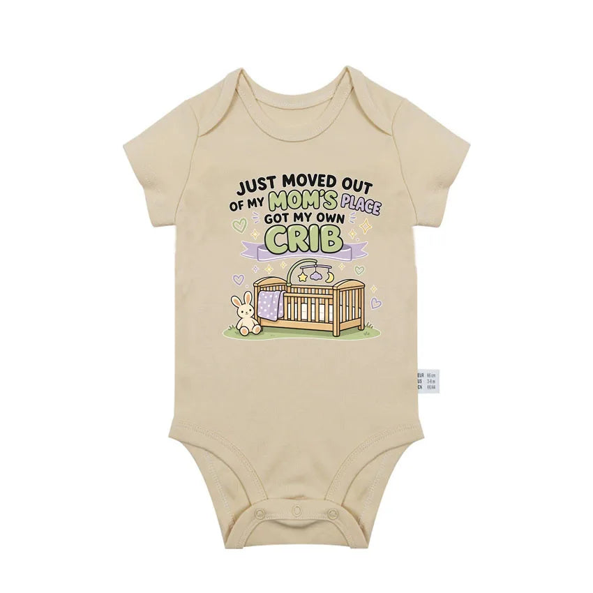 "I have my own crib" Print Baby Boy Girl Bodysuit Cotton Summer Newborn Onesie for 0-24 Months Toddler Infant Gift For Newborn