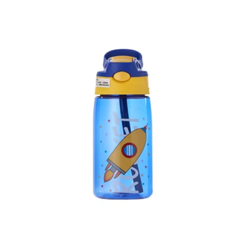 480Ml Children's Straw Cup Water Bottle Creative Cartoon Cup Anti Spill