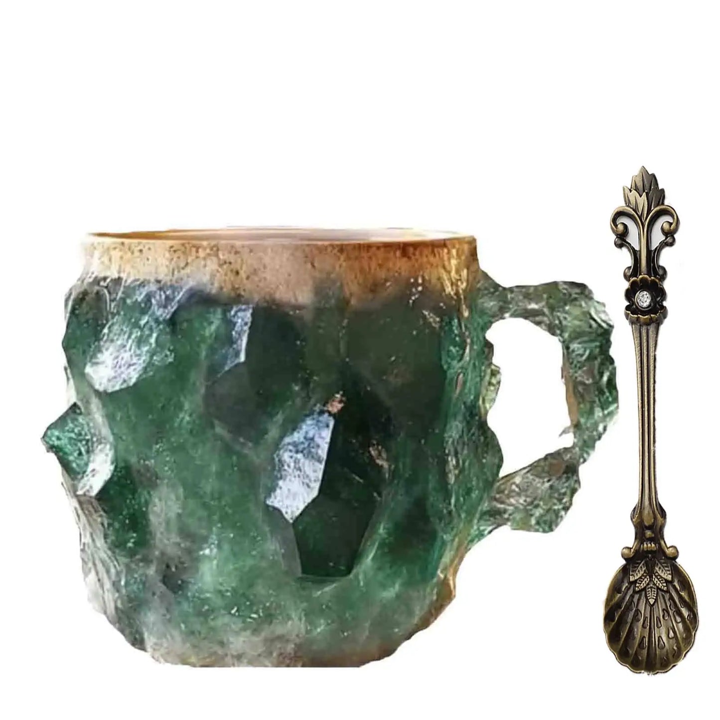 1PC Multi-Colored Mineral Crystal Coffee MugNatural Mineral Crystal Mug Colorful Crystal Christmas Mugs,Christmas Gift New
