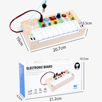 Montessori Busy Board LED Light Switc Toys Toddler Wooden Sensory Activitie Board Travel Toys Baby Switch Control Education Game