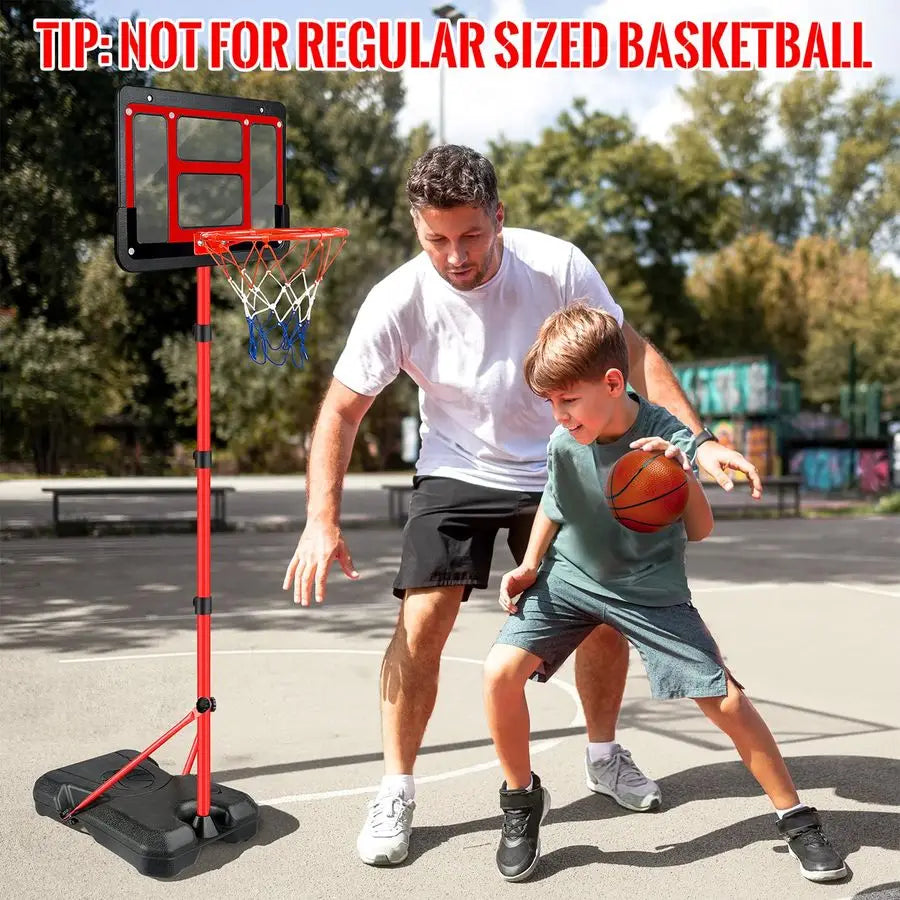 Basketball Hoop with Stand, Adjustable Basketball Set, Toddler Basketball Toys for Age 3 4 5 6 7 8, Indoor Outdoor Backyard
