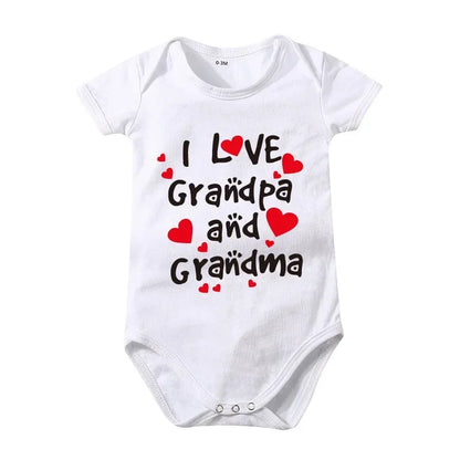 Pure Cotton I Love Mom Newborn Rompers  I Love Dad Baby Romper Twins Matching Bodysuit Summer for 0-24 Months Baby Clothes