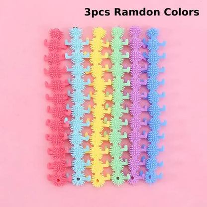 3pcs Stretchy String Fidget Toys Colorful Long Noodle Stretch Toys Worm Caterpillar Toy Sensory Toys for Kids Toddler Autism