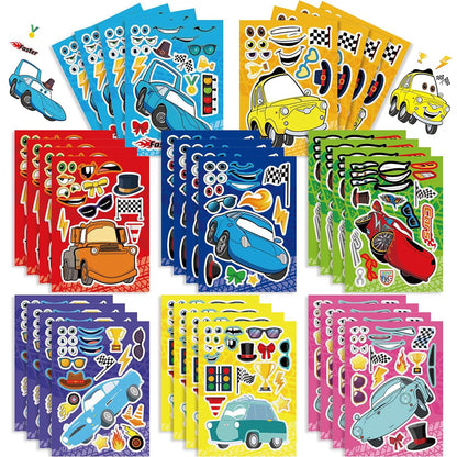 Lightning McQueen Cars Kids Party Favor Glasses Slap Bracelets Stamps Keychains Straws Badges Stickers Birthday Decorations Set