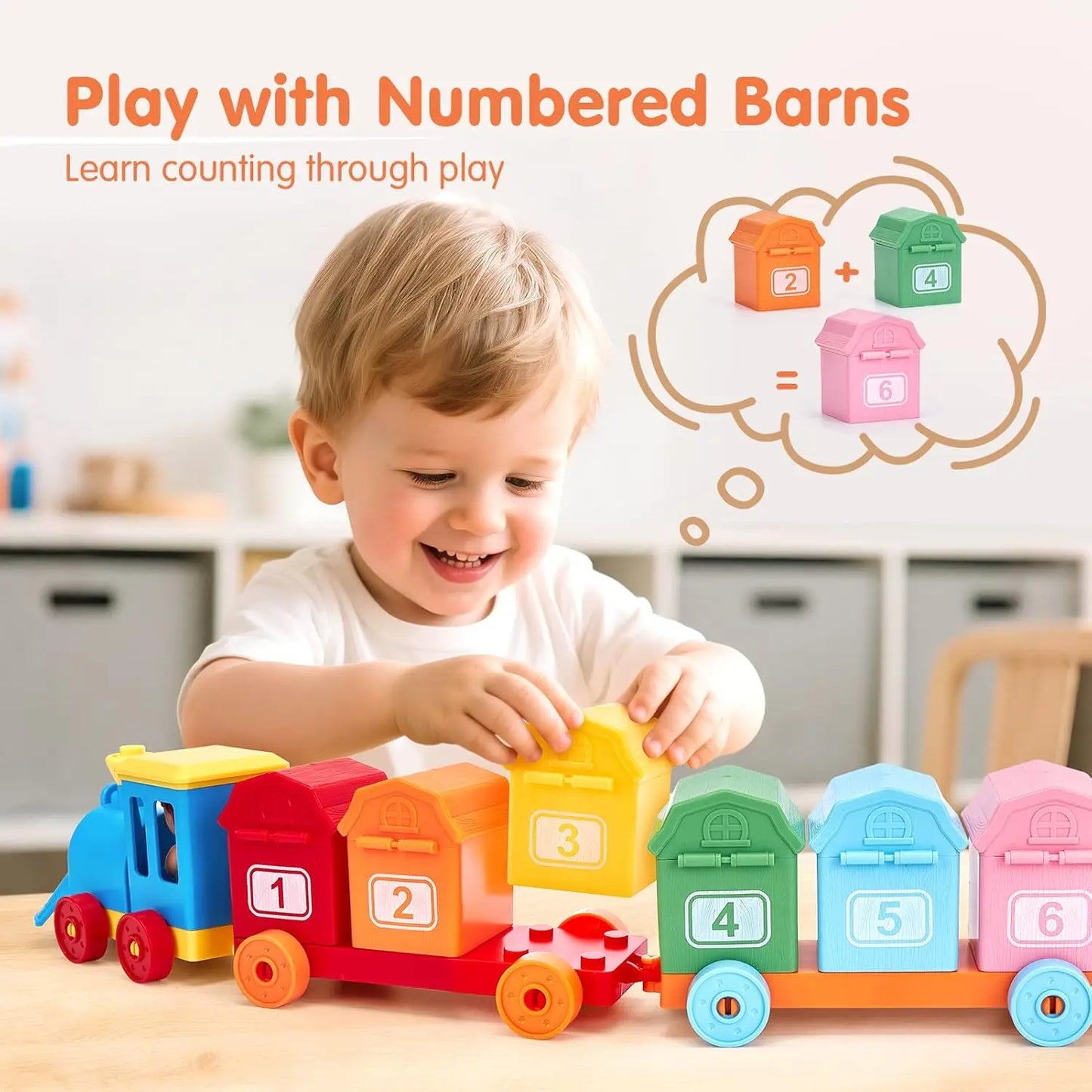 Montessori Train/Surprise Party Gift Set Toddler Learning Toys Counting Sorting Toys Fine Motor Finger Puppets Games For Kid