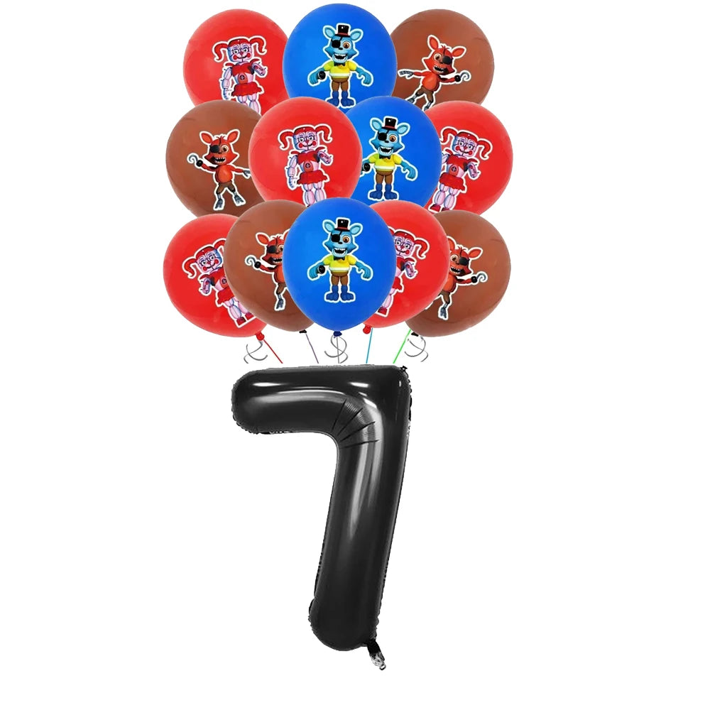FNAF Five Nights Freddyed Birthday Party Decorations Balloons Plate Banner Tableware Set for Baby Shower Party Favors Kids Gifts