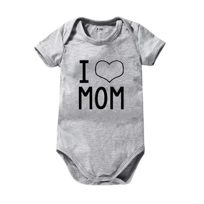 Pure Cotton I Love Mom Newborn Rompers  I Love Dad Baby Romper Twins Matching Bodysuit Summer for 0-24 Months Baby Clothes