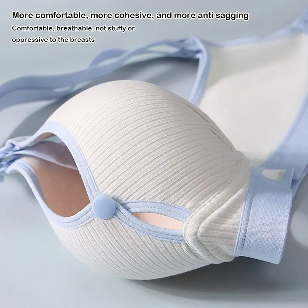 Durable Double Buckle Nursing Bra Push-up Breathable Pregnancy Bralette Pure Cotton Soft Maternity Bra for Breastfeeding