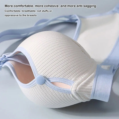 Durable Double Buckle Nursing Bra Push-up Breathable Pregnancy Bralette Pure Cotton Soft Maternity Bra for Breastfeeding