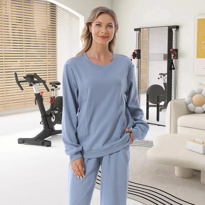 New Maternity Clothes Wear Set Waffle Breastfeeding Sweater Hoodies Pregnancy Casual Tops for Pregnant Women Autumn Winter