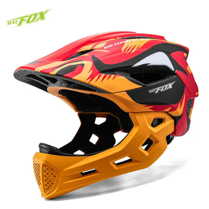 BATFOX child Bicycle helmet Detachable kids full face helmet for children motorcycle motocross helmet