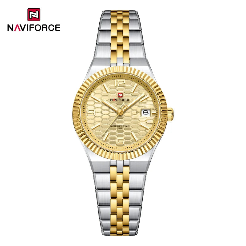 New NAVIFORCE Women 2026 Fashion Watch High Quality Waterproof Ladies Quartz WristWatches Female Steel Bracelet Romantic Clock