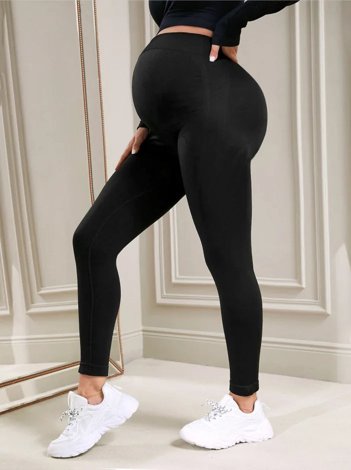 Elastic High Waist Maternity Leggings Skinny for Pregnant Women Belly Support Postpartum Leggins Body Shaper Fitness