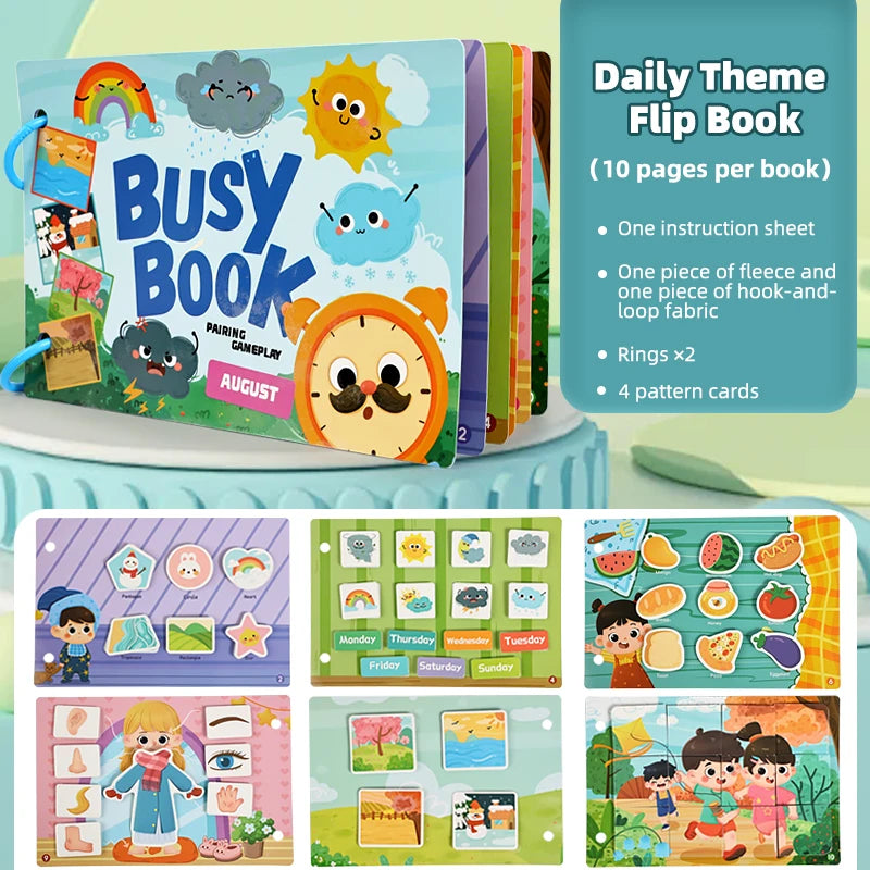 Children Quiet Busy Book Reusable Cartoon Sticker Books Sticker Interactive Games