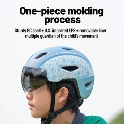 Children's Bike Helmet with Magnetic Goggles Lightweight Breathable Outdoor Sports Bike Skateboard Riding Mini Helmet