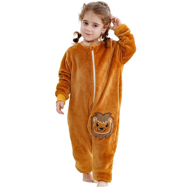 MICHLEY Duck Cartoon Flannel Sleeping Sack Winter Clothes Toddler Girls Boys 1-7T