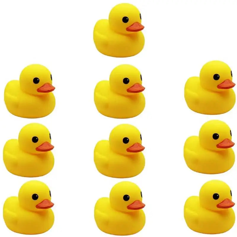 10pcs Preschool Rubber Ducks Squeak Float Ducks Bathtub