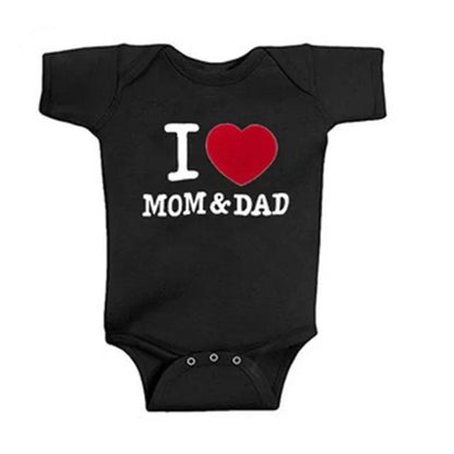 Pure Cotton I Love Mom Newborn Rompers  I Love Dad Baby Romper Twins Matching Bodysuit Summer for 0-24 Months Baby Clothes
