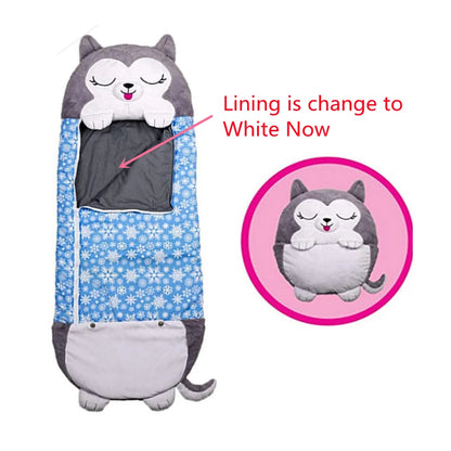 Cartoon Kids Sleep sacks Plush Sleeping Bag with Pillow for Boys & Girls