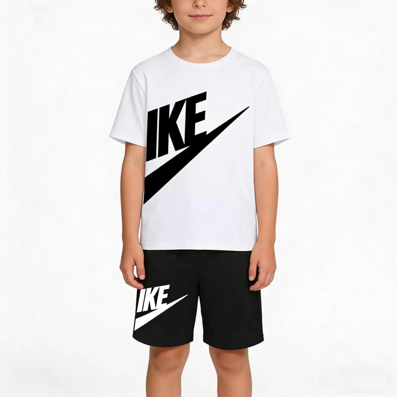 Kids Summer Short Sleeve T-shirt Shorts 2Pcs Set Boy Girl Casual Sport Jogging Suit Toddler 3-12Y