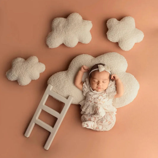 ❤️Newborn Photography Props Accessories White Cloud Ladder 5Pcs/set Studio Baby Photo Decoration Fotografia Accessory