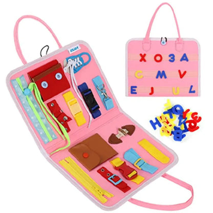 Busy Board Sensory Play Board Montessori Leaning Toys For Toddlers Foldable Sensory Toy Toddler Activity Board-Educational Learn