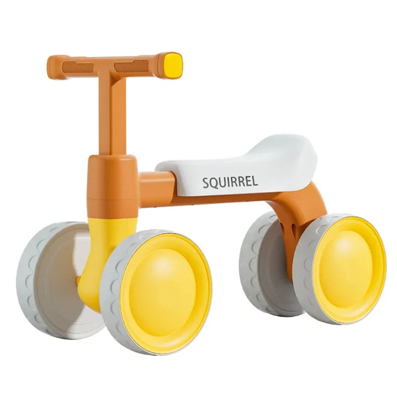 Baby Balance Bike 4-Wheel Walker with No Pedal First Toddler Outdoor Ride-On Toy for 1-3 Year Olds