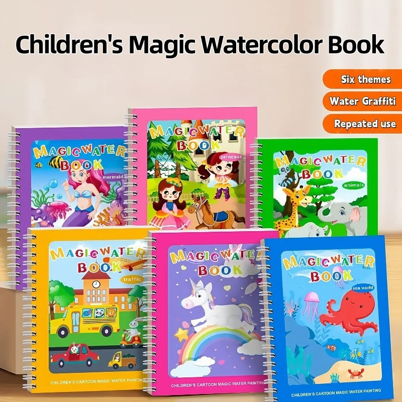 3PCS Drawing Coloring Books for Kids Magic Water Book with Pen 2 To 4 Years Old Children Learning Education Toy Education Toys