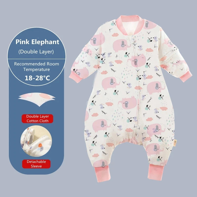 Baby & Toddler Cartoon Split-legged Sleep sacks With Detachable Sleeves for Boys Girls