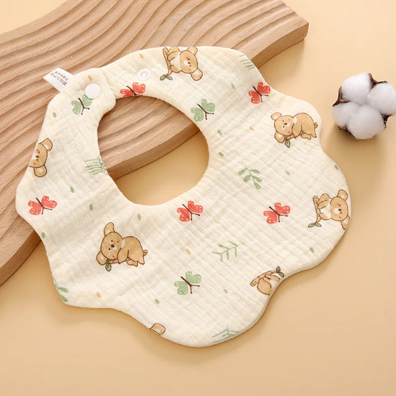 6 Layer Cotton Gauze Baby Bib Babies Accessories Newborn Baby Apron Feeding Bib Muslin Burp Cloths Kids Saliva Towel New Born