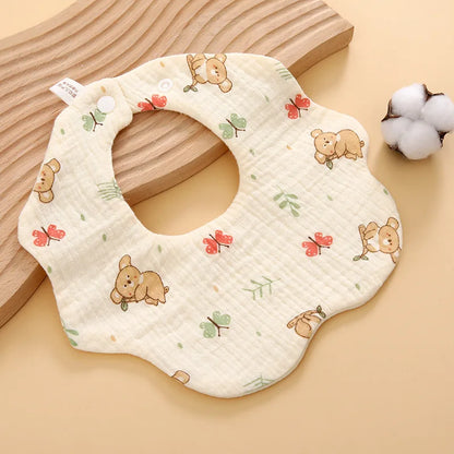 6 Layer Cotton Gauze Baby Bib Babies Accessories Newborn Baby Apron Feeding Bib Muslin Burp Cloths Kids Saliva Towel New Born
