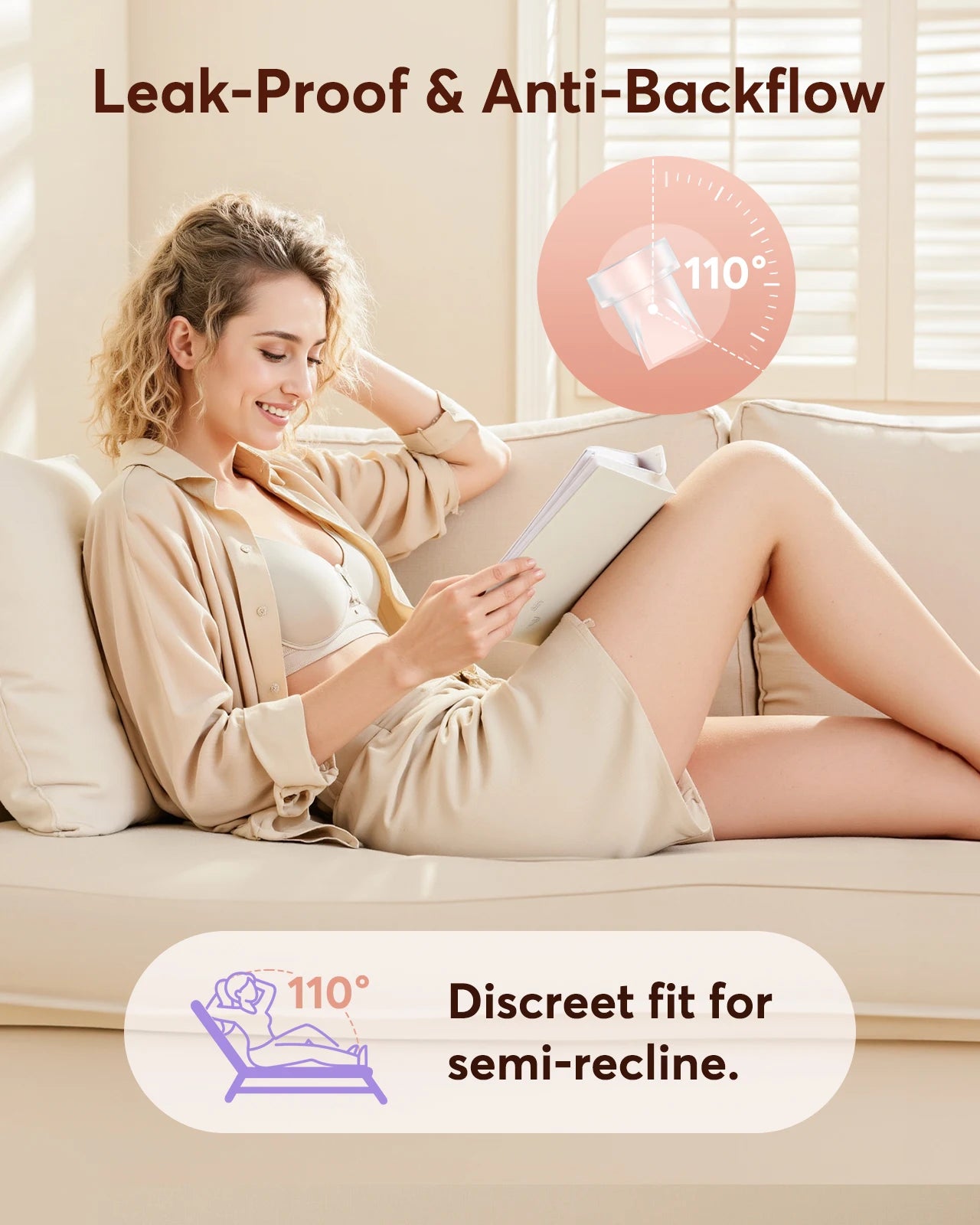 Hands Free Breast Pump K9 Wearable Breast Pump Electirc Portable with 4 Modes & 12 Levels, Max 325mmHg Strong Suction 17/19/21/24/27mm Flange Inserts Wearable Breastfeeding Pump, 2 Pack