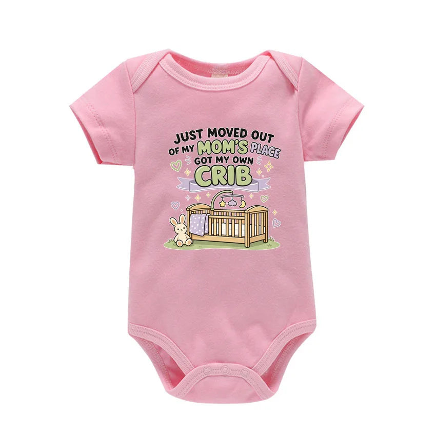 "I have my own crib" Print Baby Boy Girl Bodysuit Cotton Summer Newborn Onesie for 0-24 Months Toddler Infant Gift For Newborn