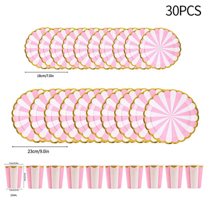 Birthday Decorations Party Paper Plates Cups Baby Shower Party Accessories Party Favors Gifts Plates for Party Supplies